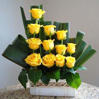 "Yellow Roses Basket - Click here to View more details about this Product